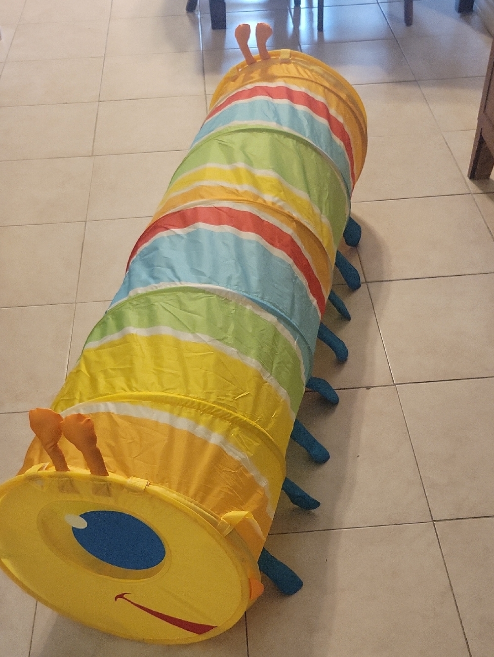 Colorful Kids Caterpillar Tunnel Toy - Yellow, Blue, Green, Red Indoor/Outdoor